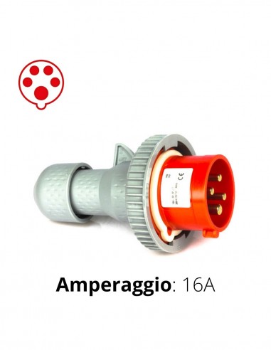 Rober Spina CEE rossa 16A 3P+N+T 6h 380-415V IP67