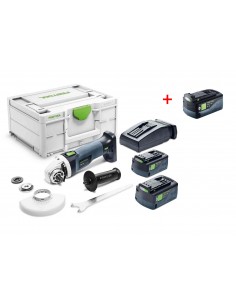 Smerigliatrice angolare festool per taglio e levigatura, batteria agc 18 v  - 5 ah, disco 125 mm