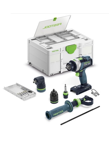 Festool Trapano avvitatore con percussione a batteria TPC 18/4 I-Basic-Set QUADRIVE