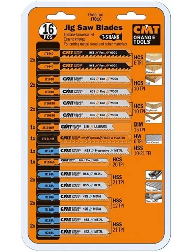 CMT Set di 16 lame per Seghetti Alternativi JT016