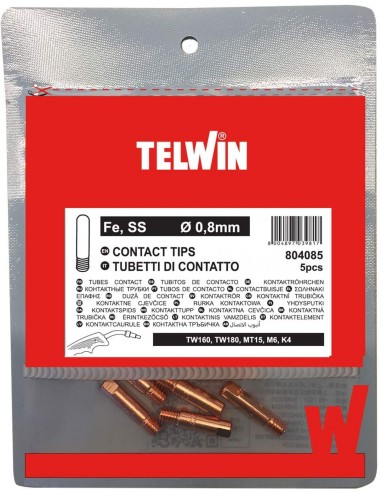 Telwin Kit 5 Tubetti di Contatto D. 0.8