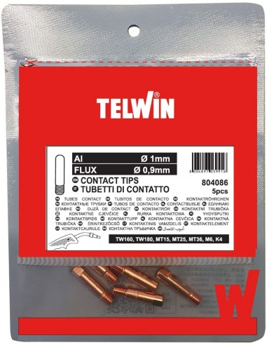 Telwin Kit 5 Tubetti di Contatto D.1.0 AL/FLUX